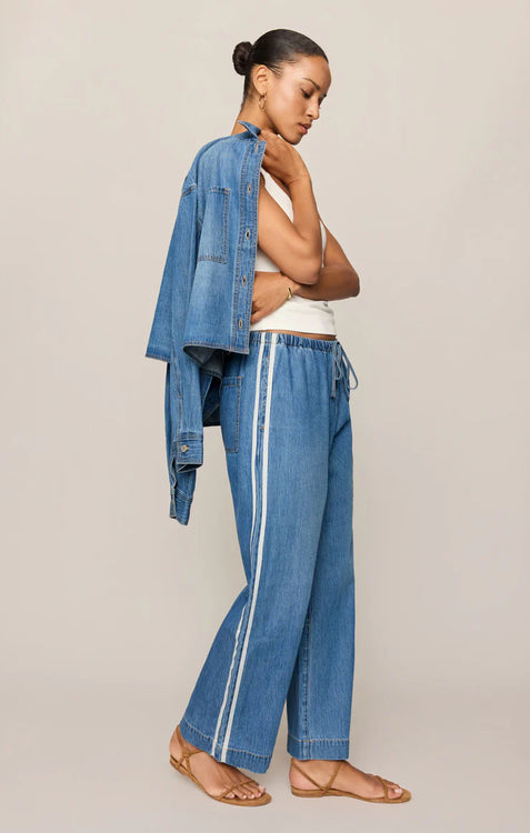 The Sidelines Denim Track Pant | Dreamstate