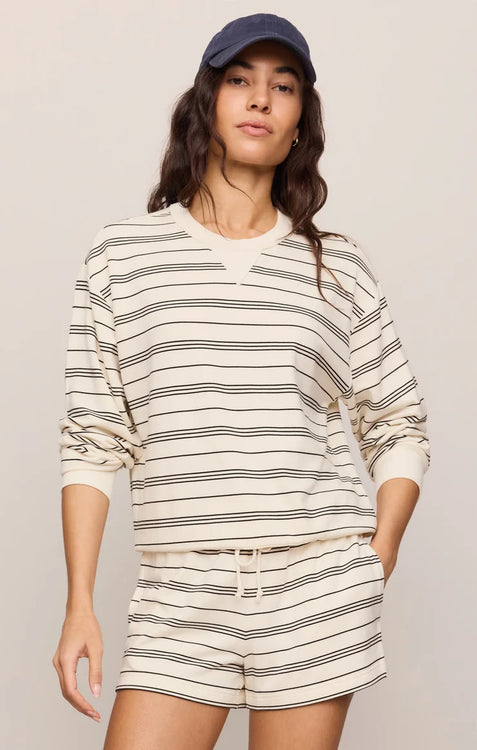 Stand Out Striped Fleece Sweatshirt | Cloud
