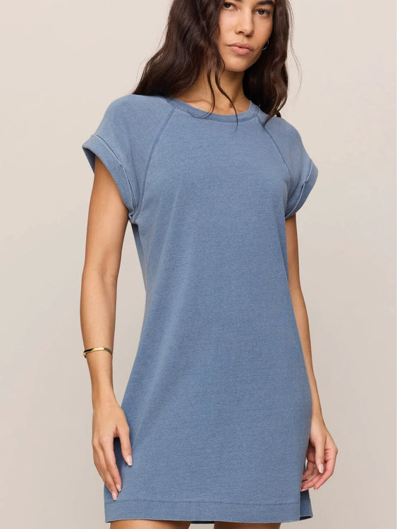 Tate Jersey Denim Mini Dress | Santorini Indigo