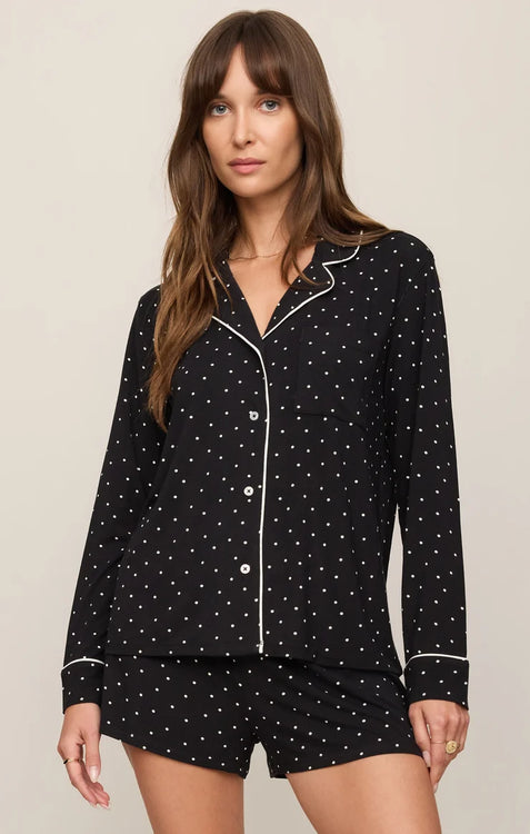 Luxe Dot PJ Top | Black
