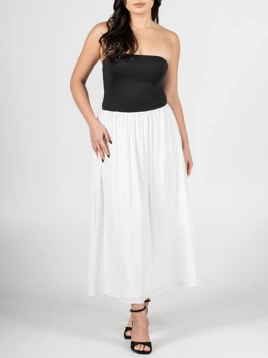 Tube Midi Dress | Black/White