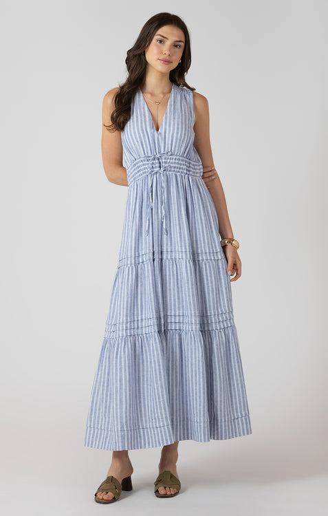 Smocked Stripe Maxi Dress