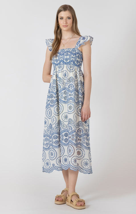 Cutout Embroidered Dress