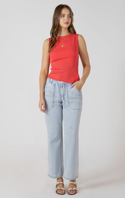 Relaxed Stretch Twill Pant | Faded Blue Wash
