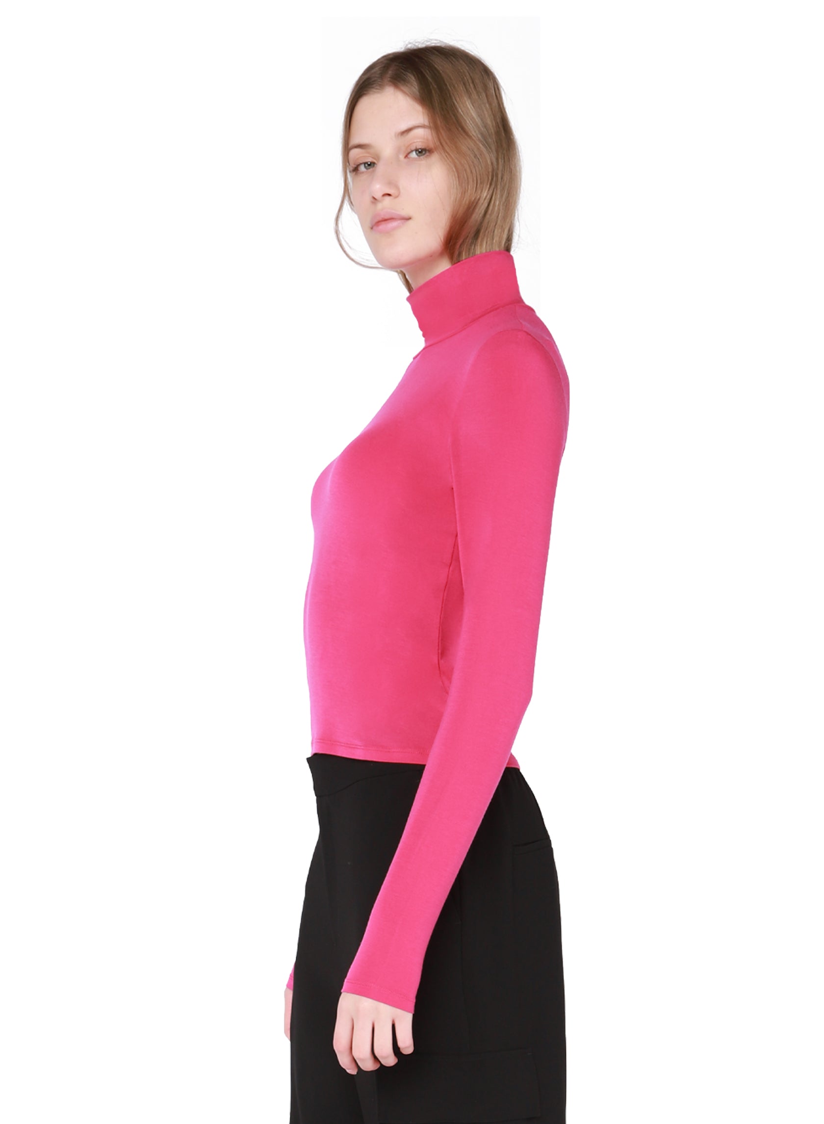 Neon pink turtleneck zara hotsell