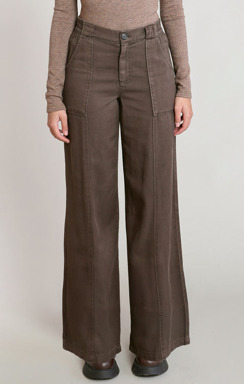Canyon Wide Leg Twill Pants | Chestnut