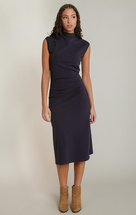 Muse Mockneck Midi Dress | Navy