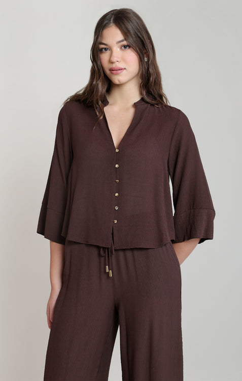 Natural Flow Blouse | Dark Chocolate