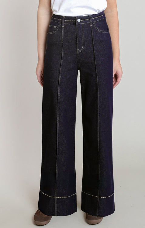 Sawyer Stitched Denim Pant | Dark Indigo