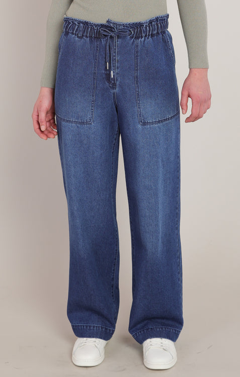 Willow Wide Leg Denim Pant | Washed Indigo