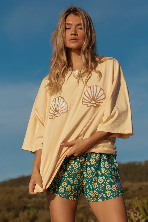 The Very Oversized Shell Tee | Creamy Yellow