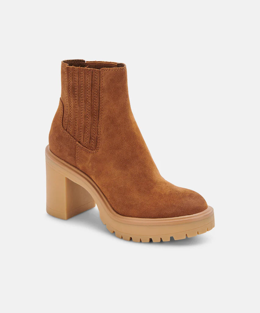 Caster H2O Booties  Camel Suede – Bella Chic