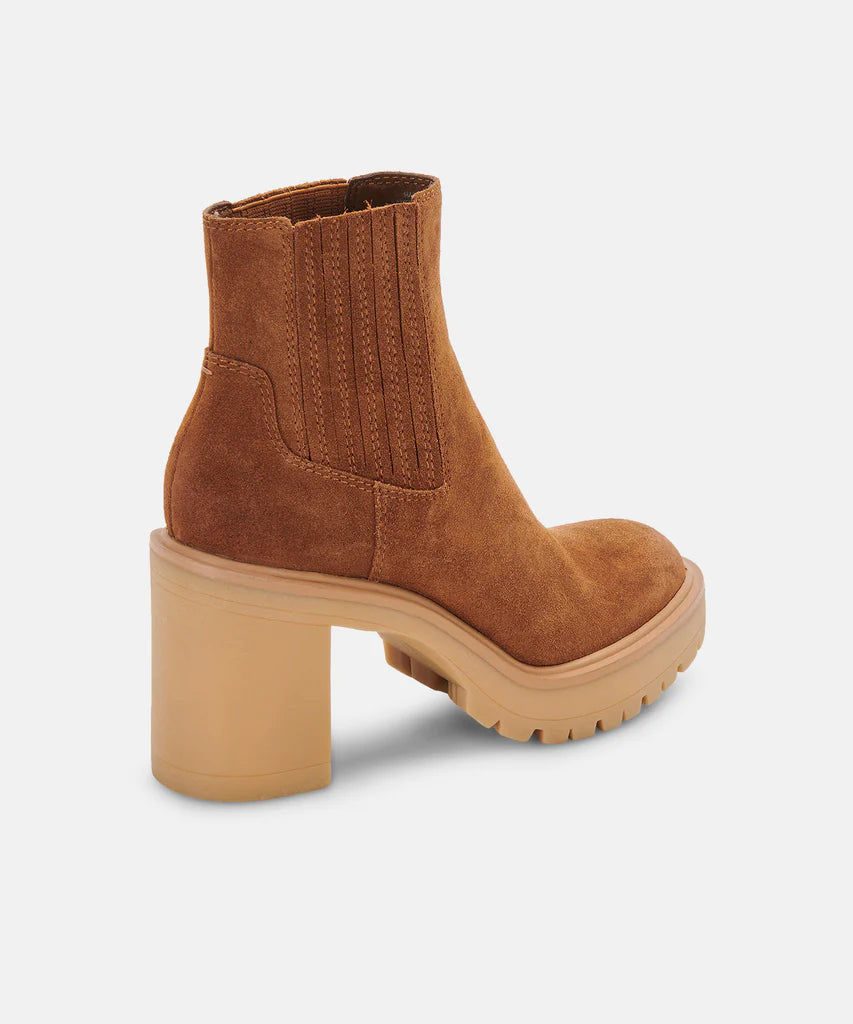 Caster H2O Booties  Camel Suede – Bella Chic