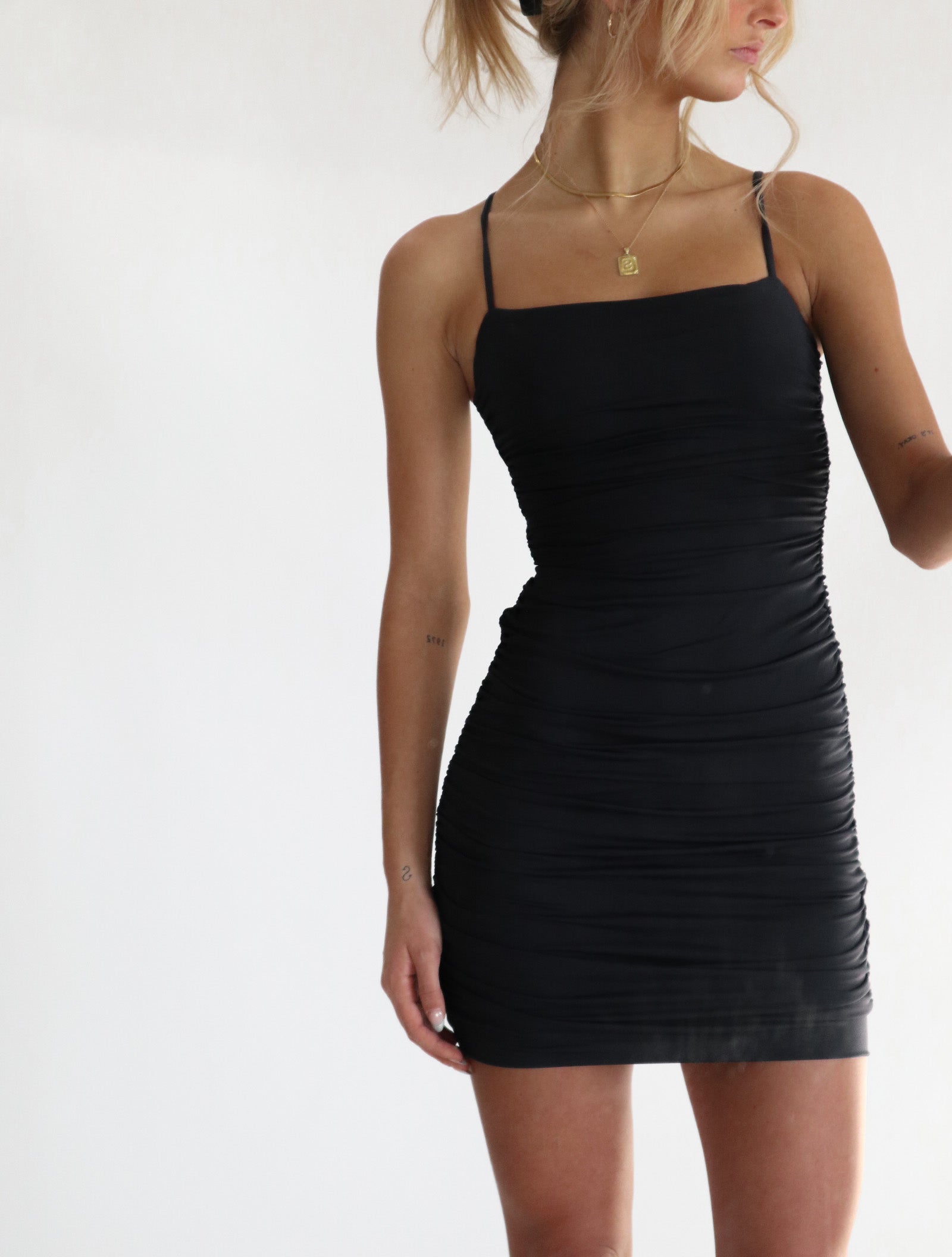 Second Skin Riyan Ruched Dress | Black