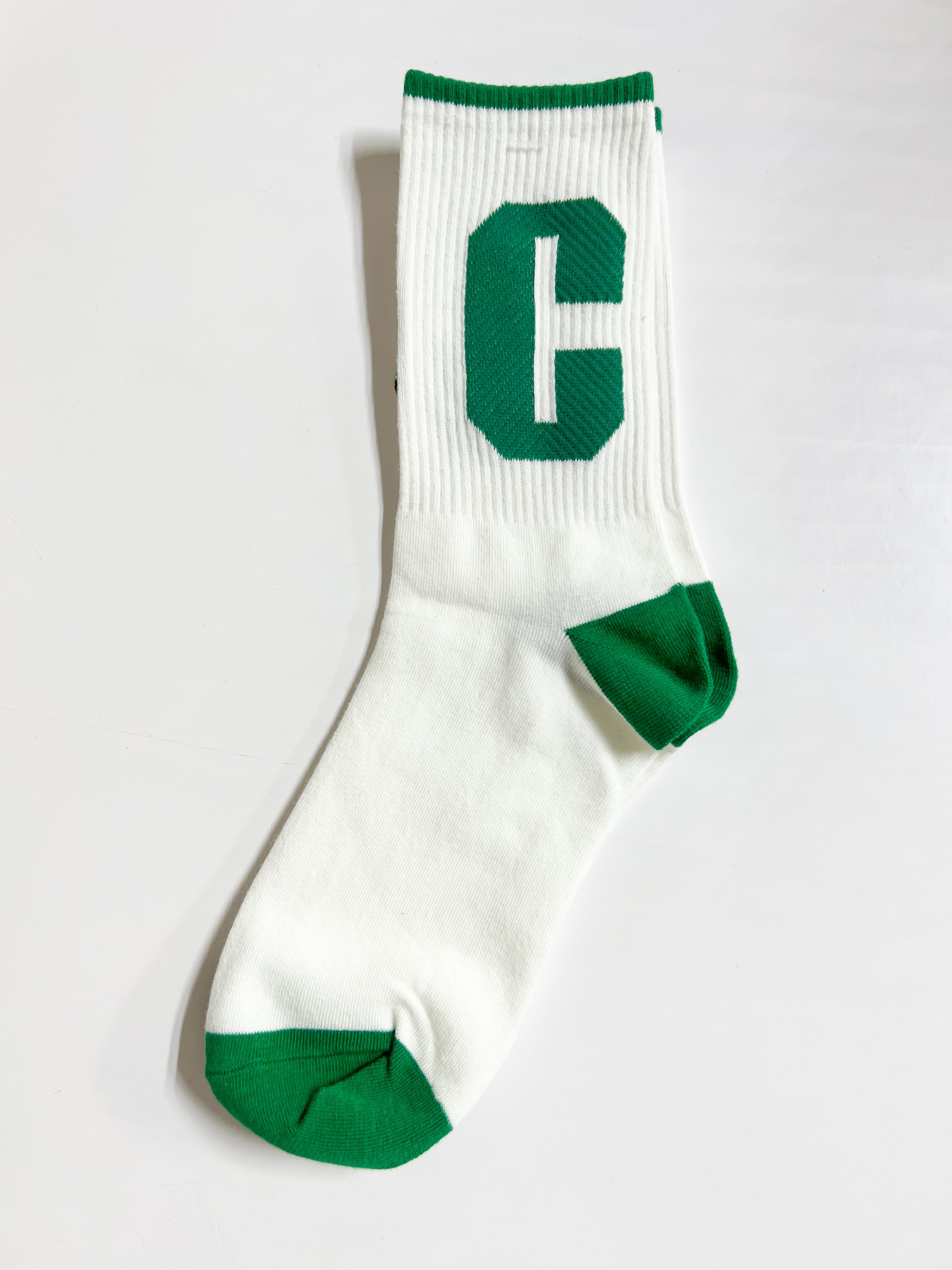 Varsity Letter C Socks | Green