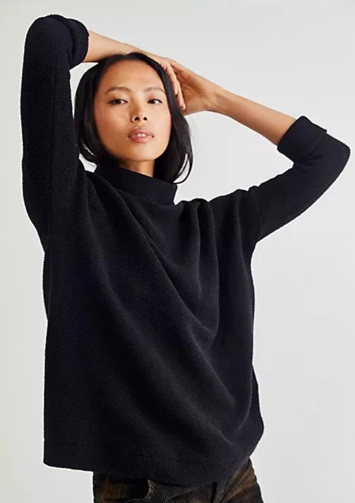 Free People Ottoman Slouchy Tunic Black Bella Chic