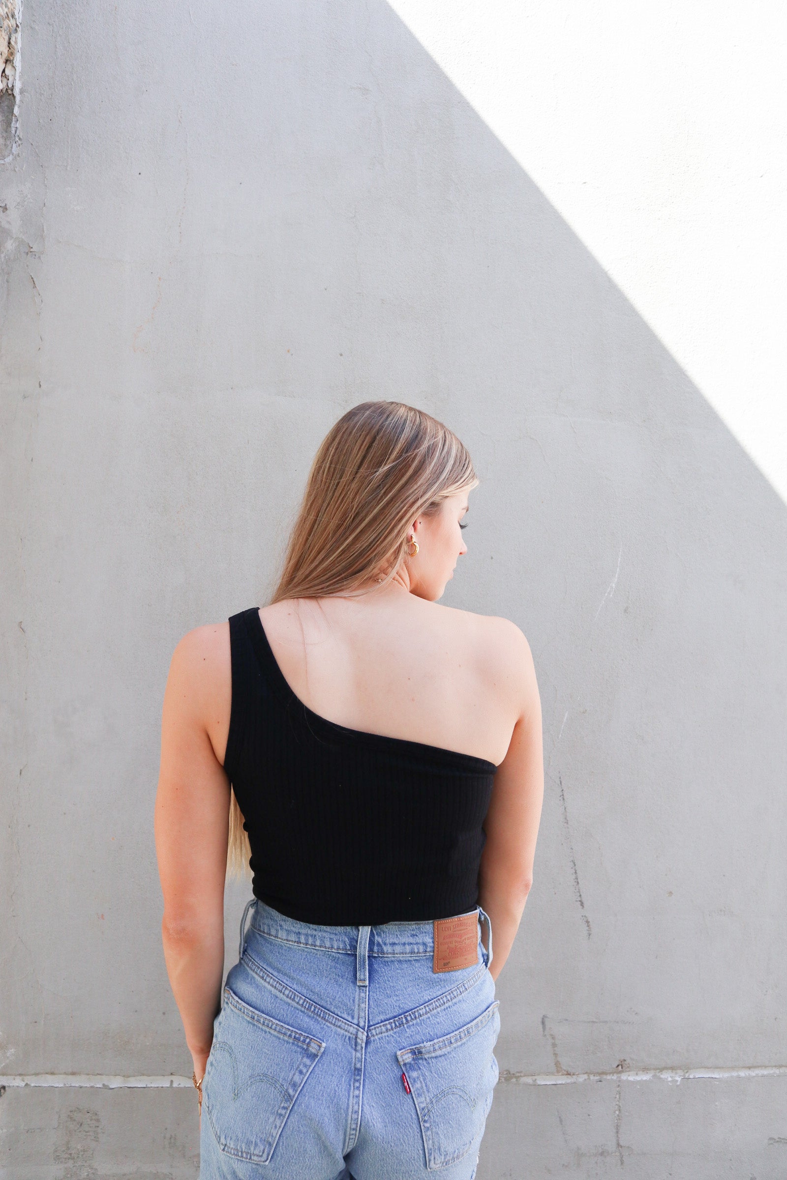Rib-Knit One-Shoulder Tank Top for Girls